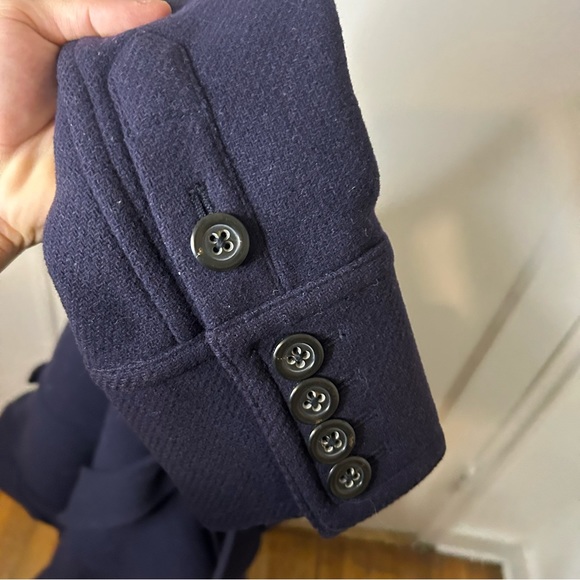 J. Crew Navy Blue Belted Double Breasted Peacoat - Picture 9 of 9